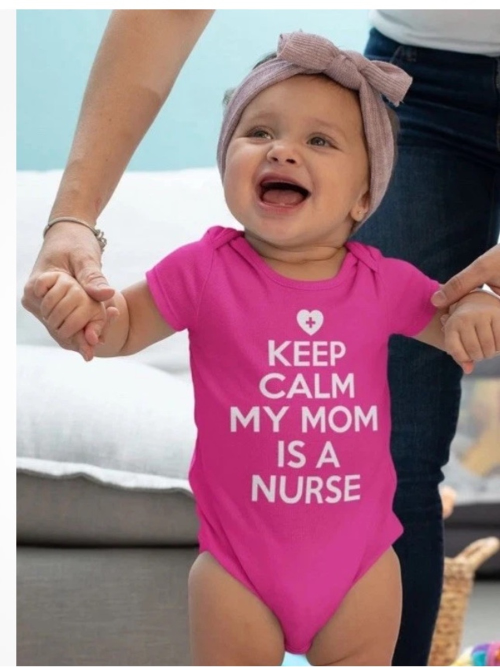 50%offw❤️My moms a nurse Baby Body Suit by rabbit skins 6M